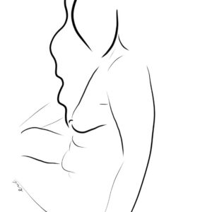 Nude Beach — body-positive minimalist nude line art beach canvas print