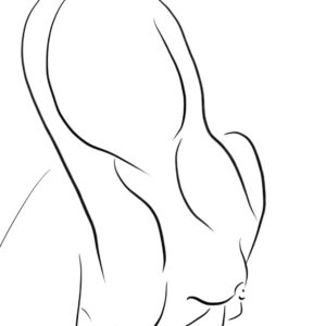 Selfie Surprise — playful minimalist nude line art canvas print