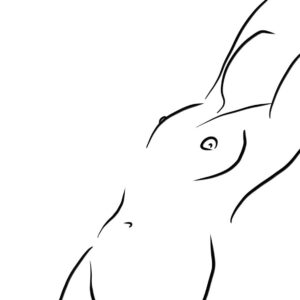 Streeeeetch — minimalist figure line art, morning stretch canvas print