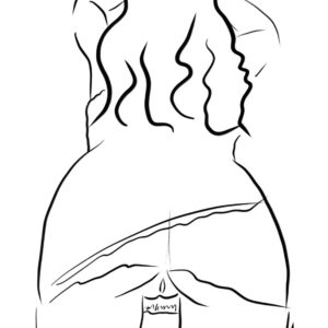 Taste Me — sensual minimalist line art on canvas by Jonathan Biles